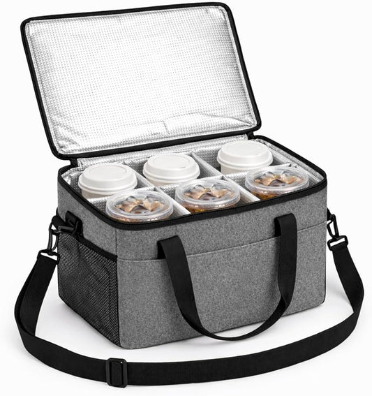 饮料保温包 Portable Drink Carrier Suitable for Doordash Accessories Grubhub Postmates Drivers, Reusable Cup Holder Carrier with Handle,Perfect for Plastic Drink Holder take Out Cup Carriers for delivery