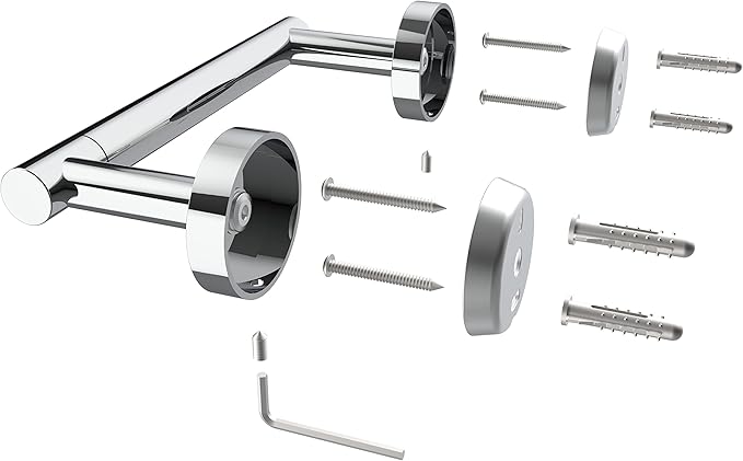 Polished Finish Toilet Paper Holder SUS304 Stainless Steel Double Post Pivoting Toilet Paper Roll Holder Wall Mounted Toilet Tissue Holder for Commercial Bathroom RV