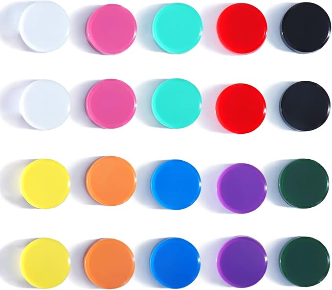 Fridge Magnets, 20PCS 10 Colors Strong Small Heavy Duty Magnets - Mini Round Refrigerator Magnets for Whiteboard Kitchen Office - Cute Decorative Magnet for Locker Classroom Home Organization