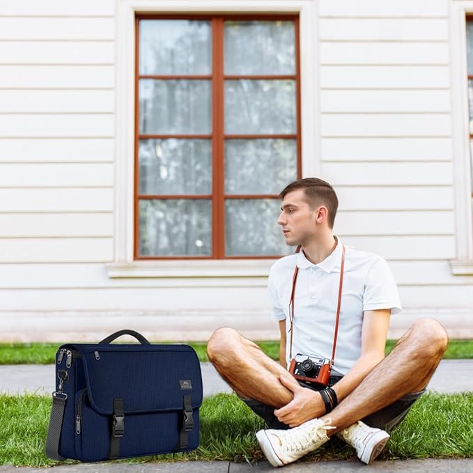 MATEIN Messenger Bag for Men, Briefcases Lightweight Men's Laptop Bag 15.6 inch Water Resistant Crossbody Satchel Computer Work Office Case with Shoulder Strap, Blue