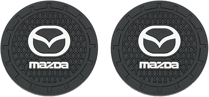 Car Cup Holder Coasters Compatible with Mazda Series Interior Accessories,Recessed Silicone Anti Slip Cup Holder Coaster Interior Accessories 2.75in 2Pack (Black)