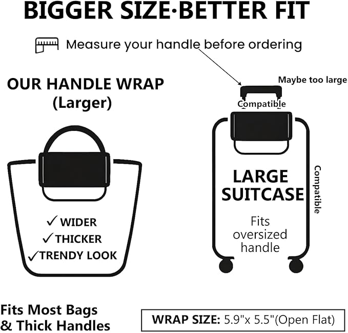 Luggage Handle Wrap 3Pcs Suitcase Identifier - Bogg Bag Strap Wrap Cover, Easy Identification Bright Neoprene Marker Sleeve Grips Comfort Travel Accessories for Airport (Y10)