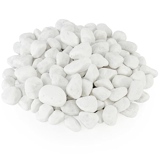 White Rocks for Landscaping, 20lbs River Rocks for Garden Landscaping, 1-2 Inch Pebbles for Indoor Plants, Decorative White Stones Ideal for Fish Tank, Vases, Crafting