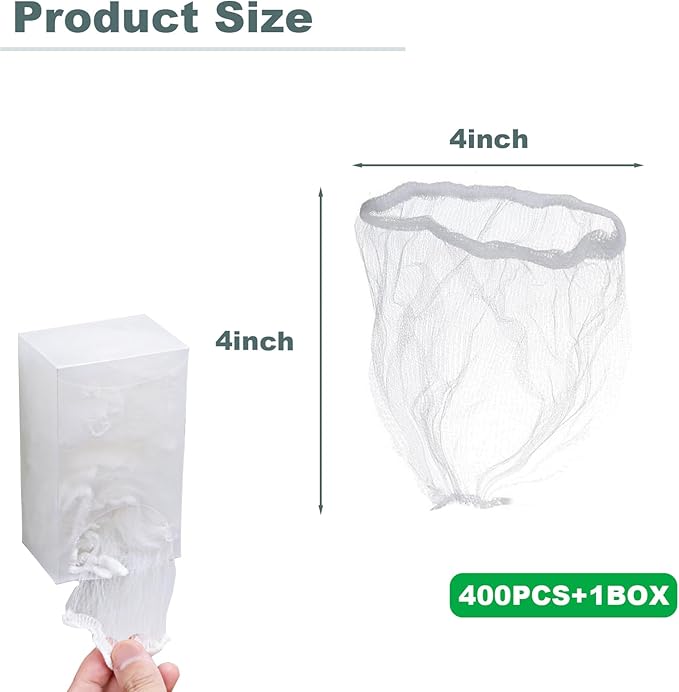 400 PCS Disposable Mesh Sink Strainer Bags, Kitchen Sink Strainer Mesh Bag, Kitchen Sink Drain Strainer, Scalability, Non-Clog, Keep Your Sewer Lines and Garbage Disposal Safe
