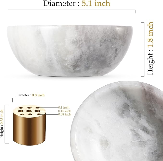 Koville African Natural Marble Incense Holder, Incense Holders for Sticks, Sturdy Incense Burner Ideal for Meditation and Relaxing, Easy to Clean(Grigio Fantasy)