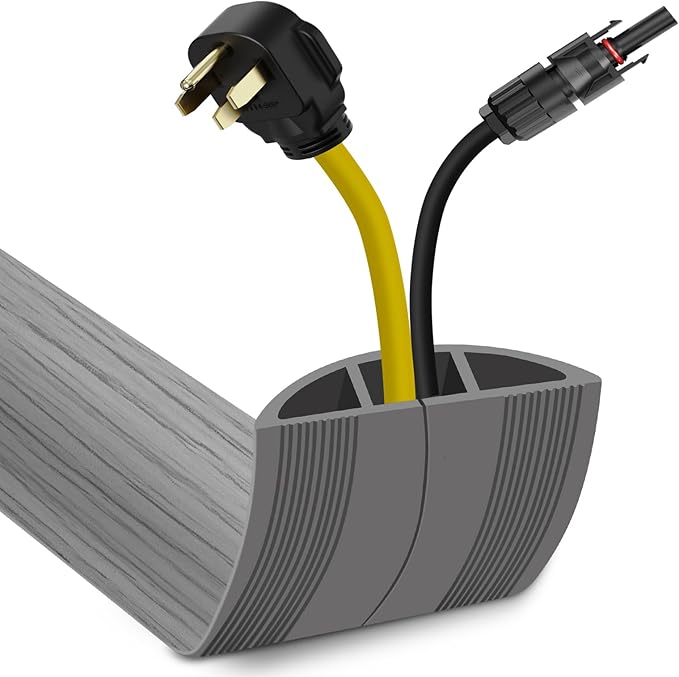 JAHOMFAI Floor Cord Cover 3.3FT Cord Covers for Wires on Floor Protect Wires & Prevent Trip Hazards, Easy to Cut for Home, Office, School, Concerts, Cavity W0.6in x H0.32in