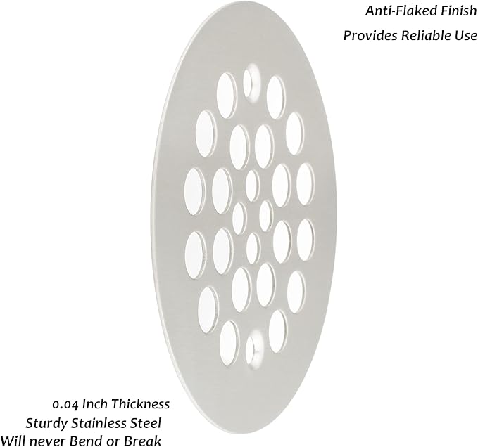 Artiwell 4-1/4" Shower Strainer Drain Trim Set, Screw-in Shower Strainer Drain Cover, Plastic-Oddities Style Replacement Strainer Grid, Machine & Self-Tapping Screws Included (Brushed Nickel)