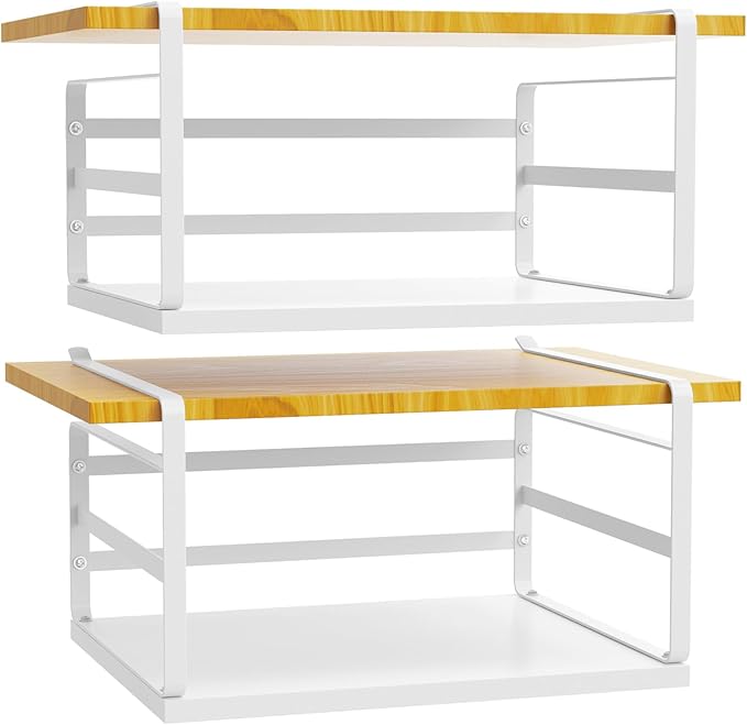 PEKGRIL 2 Pack Large Under Shelf Basket, White Undershelf Storage Basket, Heavy Duty Slide-in Hanging Storage Basket, Metal Under Cabinet Organizer for Kitchen, Pantry, Desk, Bookshelf, Cabinet