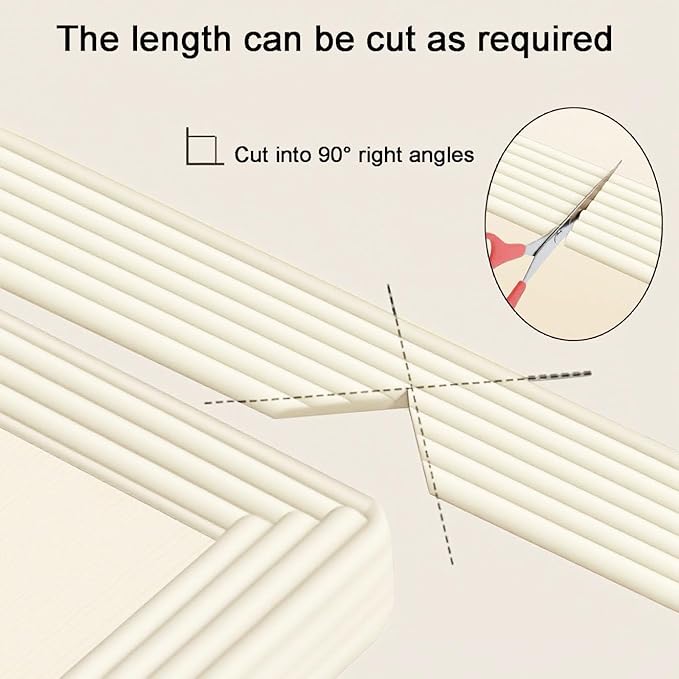 Proof Edge Corner Protector, 2pcs 78.7in/200cm Furniture Safety Bumpers Guard Padding, Soft NBR Rubber Foam Adhesive Cushion, Fireplace Cabinets Table Desk Edges & Sharp Corners (Beige)