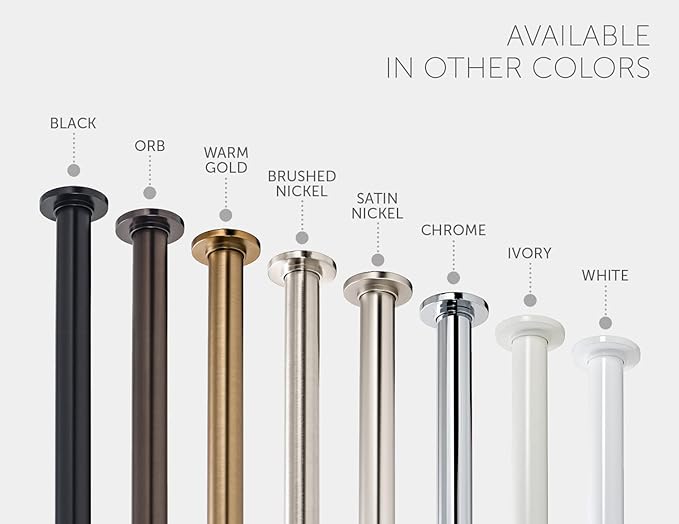 Ivilon Tension Curtain Rod - Spring Tension Rod for Windows or Shower, 24 to 36 Inch. Satin Nickel