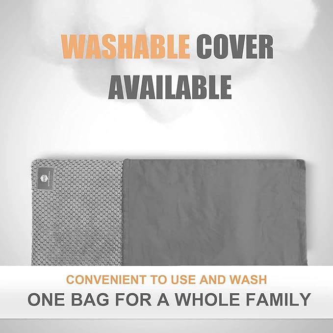 UNCN Wide Microwave Heating pad with Washable Cover 9.5 x 16in Microwavable Hot Pad for Neck Shoulder, Cramps, Back Cordless Warm Compress Weighted Moist Heat Pack for Aches, Unscented