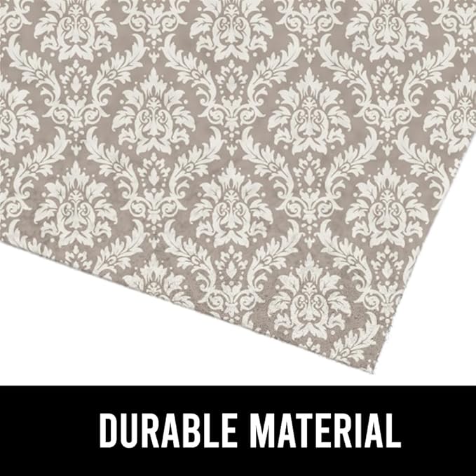 GORILLA GRIP LeakGuard Non-Adhesive Under Sink Mat for Kitchen Cabinet, 24x40, Waterproof Quick Dry Shelf Liner, Durable Absorbent Felt Mats for Bathroom Sinks, Cabinets, Dresser, Damask Taupe Cream