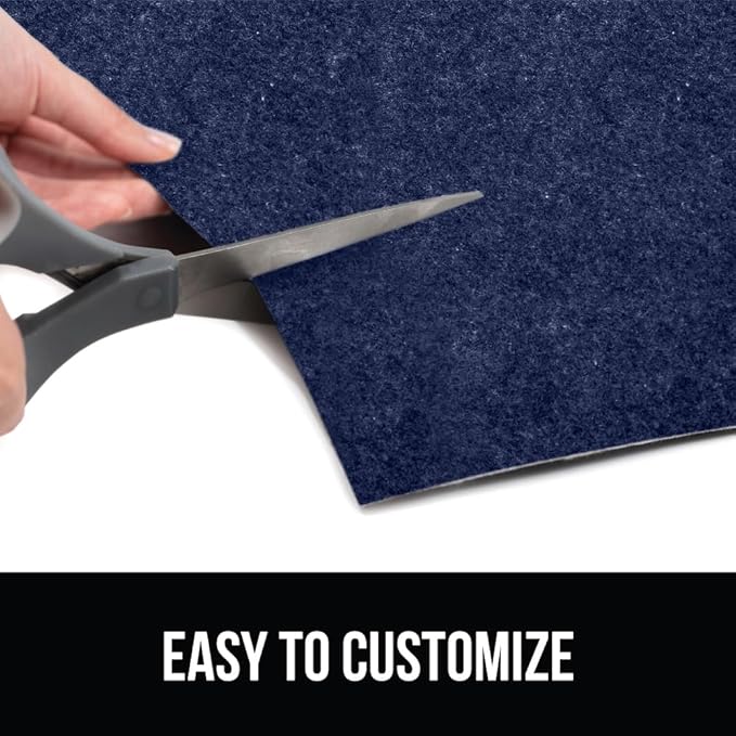 GORILLA GRIP LeakGuard Non-Adhesive Under Sink Mat for Kitchen Cabinet, 24x60, Waterproof Quick Dry Shelf Liner, Durable Absorbent Felt Mats for Bathroom Sinks, Cabinets, Dresser, Easy to Trim, Navy