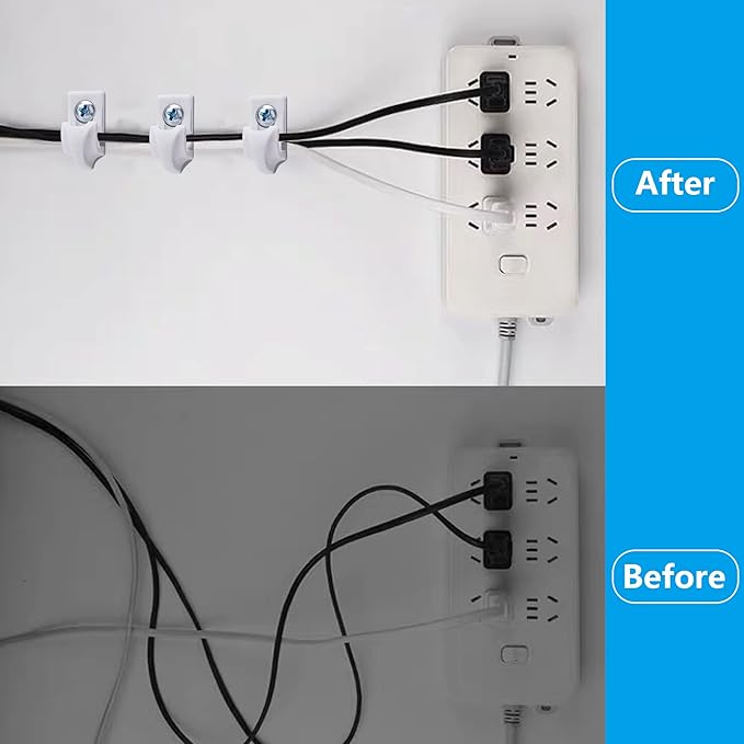 60 Pcs White Down Wall Clips- Wire Shelf Brackets Loop Clips- Closet Maid Support Brackets- Plastic Closet Shelves Clips Screws and Expansion Tubes for Wire Shelving