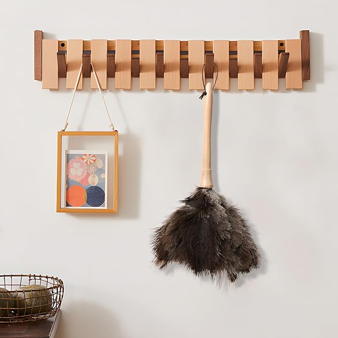 Daieeparty Ostrich Duster Fluffy Natural Feather Dusters with Wooden Handle Cleaning Supplies for Home Office Car (1, 16inch)