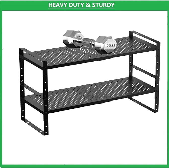 Multi-Functional Metal Shoe Rack, Space-Saving, Perfect for Entryway, Closet, Bathroom, etc. - Sturdy and Durable, High Weight Capacity（1PACK/Black/Large