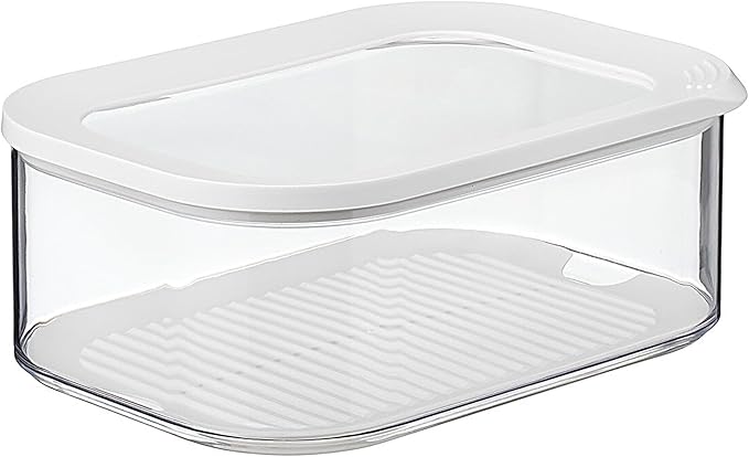 Mepal, MODULA Cheese Box for Cheddar or Mozzarella with Transparent Lid, Airtight, Portable, BPA Free, Holds 68 oz, 1 Count
