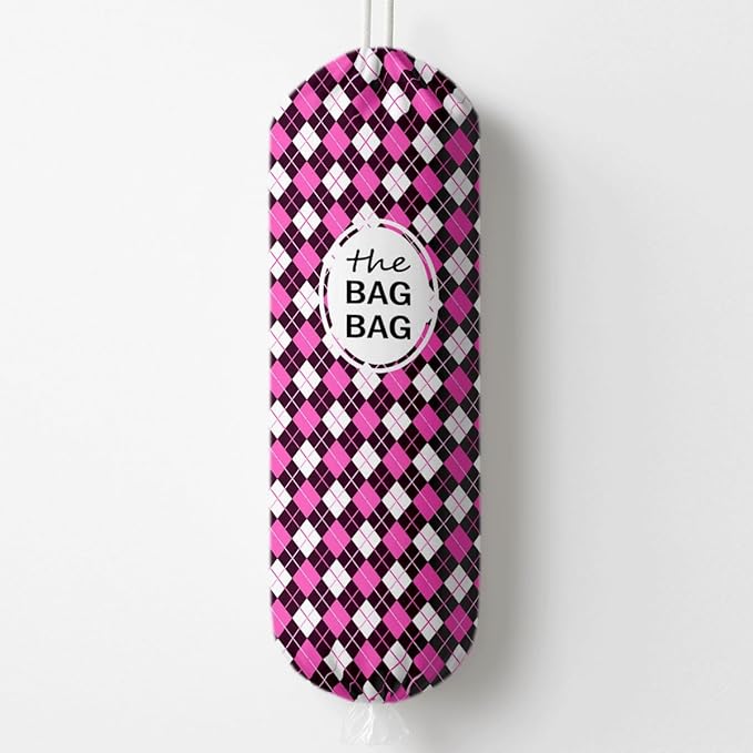The Bag Bag Grocery Bags Holder, Funny Argyle Buffalo Check Plaid Grocery Bags Holder Organizer For Shopping Sack, Reusable Hanging Trash Sack Dispenser, Kitchen Gift For Women Family Friends