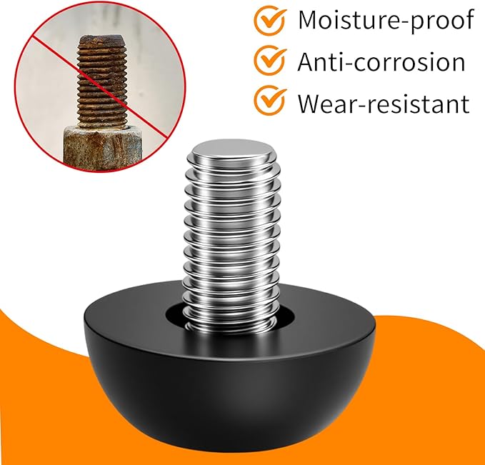 8Pcs M8 Thread Adjustable Leveling Feet Kit, 8mm Stainless Steel Construction with 1.25mm Thread, Outdoor Furniture Leveling Solution
