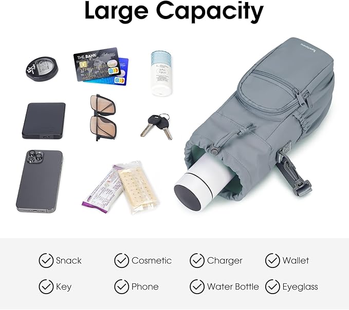 sportsnew Water Bottle Holder with Strap 32oz 40oz Insulated Water Bottle Carrier Sling Bag with Phone Pocket Crossbody