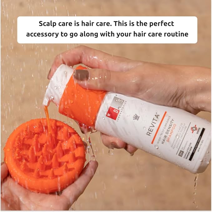 DS Labs Revitalizing Scalp Brush - Silicone Shampoo Massager for a Cleaner, Fresher, Feeling Scalp, Lifts Build Up & Boosts Lather, Ergonomic, Water Resistant, for All Hair Types