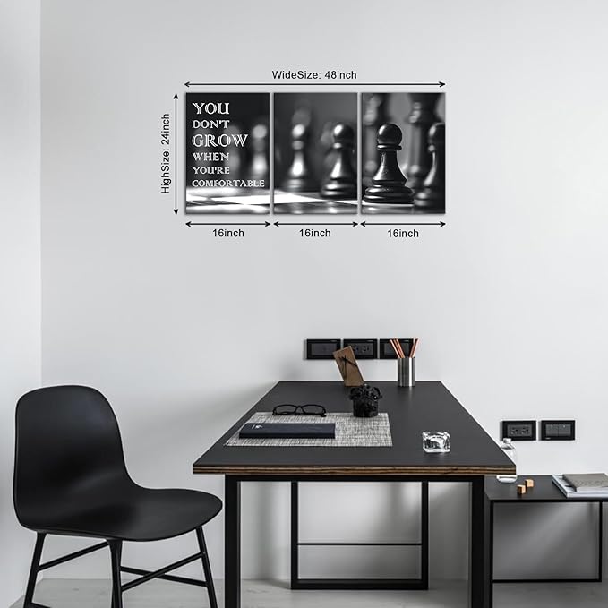 KAWAHONE Inspirational Canvas Wall Art, Black and White Art Wall Art Motivational Wall Art Decoration Positive Quotes Posters Prints for Living Room Bedroom, Office Decor, Gallery-Wrapped Canvas Art Set Framed Ready to Hang