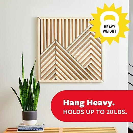 Command 20 lb XL 10 Pairs Heavyweight Picture Hanging Strips (20 Strips), Damage-Free Hangers for Picture Frames, No Tools Required, Ideal for Home Room Wall Decor, Black Adhesive