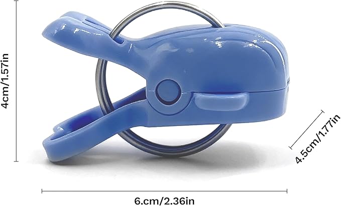 Whale Shaped BagClips 8 Pack – Cute FoodClips, Snack Bag Sealer, ClothesPins, Kitchen StorageClips, Towels, Party Decorations, 4 Red & 4 Blue