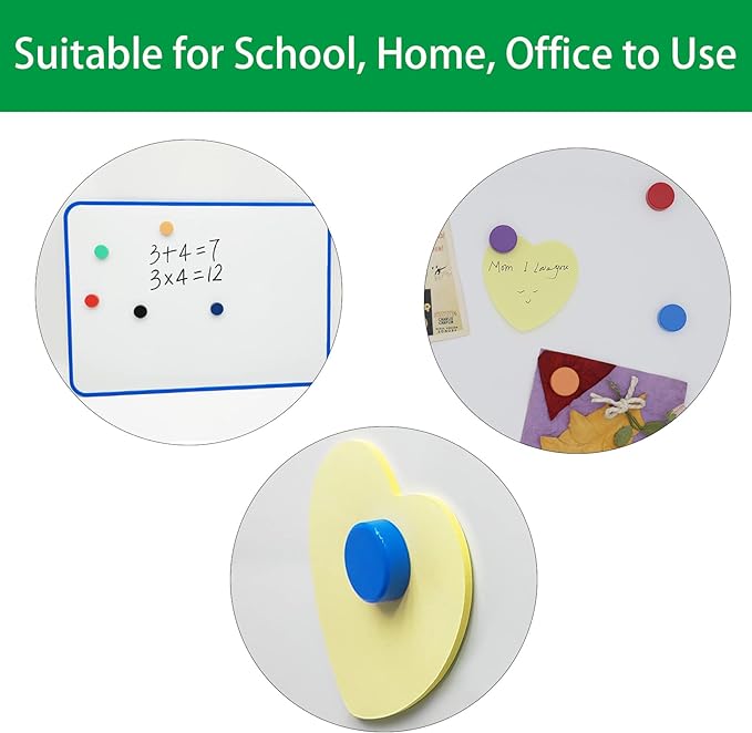 Fridge Magnet - 40 Pack 10 Colors Refrigerator Magnets, Mini Strong Magnets for Whiteboard, Locker & Map- Colorful Round Cute Small Magnets for Kitchen, Office, Classroom, School (Assorted)