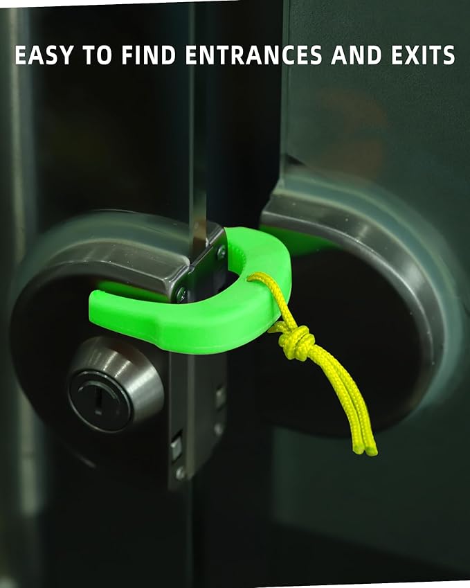 Door Jam, First Responder Door Stop for Law Enforcement, Police, Emergency Medical Services, Tactical Door with Nylon Paracord Attachments for Easy Grab Access, Molle/PALS Compatible(1 Orange&2 Green)
