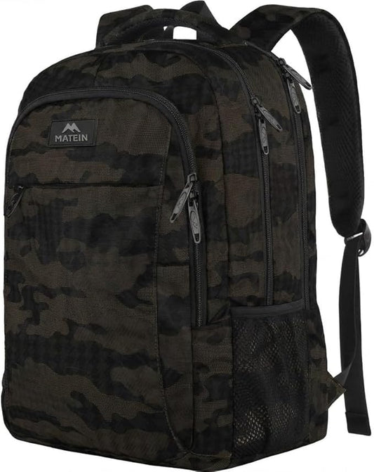 MATEIN 15.6 Inch Laptop Backpack, Sturdy Business Travel Laptop Bagpack, Sturdy Carry On Water-Resistant Daypack for Work College Bookbag Men Women Computer Backpack