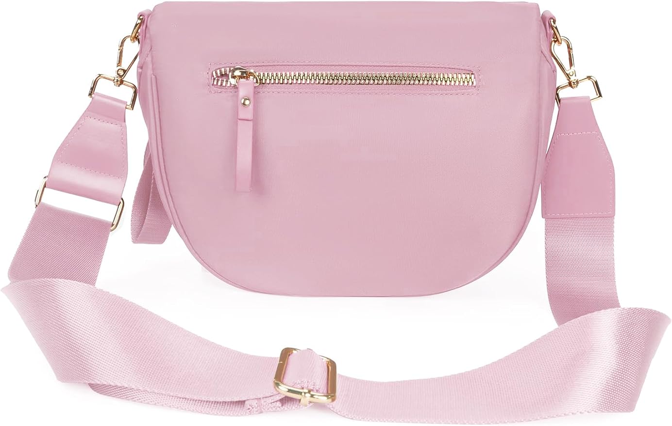 FEIBOON Spacious Nylon Crossbody Bag Bum Bag Handbags Wallets Purses Trendy Shoulder Bag for Women