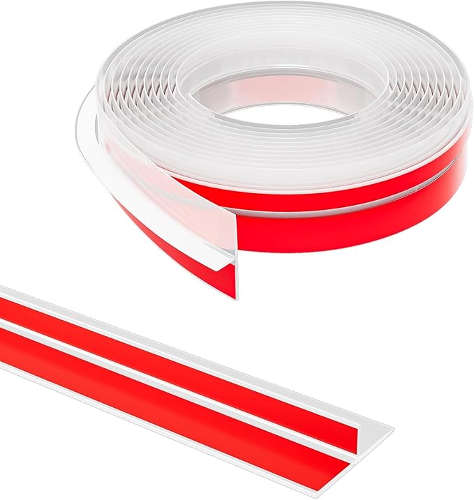 T-Shaped Door Draft Stopper, 1.97 in x 40 Ft Silicone Seal Strip for Windows Gaps, Weather Stripping Seal Strip Shower Sweep, Clear