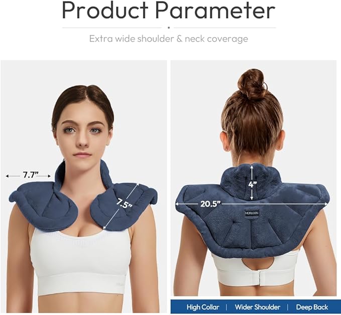 Microwavable Heated Neck Wrap Warmer and Shoulder Heating Pad Microwave, Weighted Microwave Heating Pad for Neck and Shoulders Hot and Cold Compress