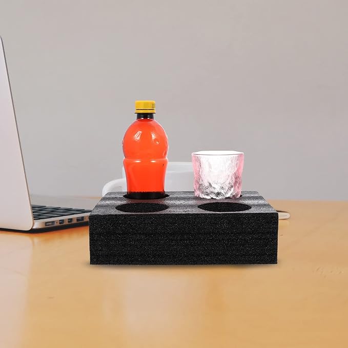 Operitacx Foam Drink Carrier 4 Cup Beverage Fixed Cup Holder Tray for Hot and Cold Drinks Thickened Foam with 4 Compartments for Restaurants Cafes Parties and Outdoor Use