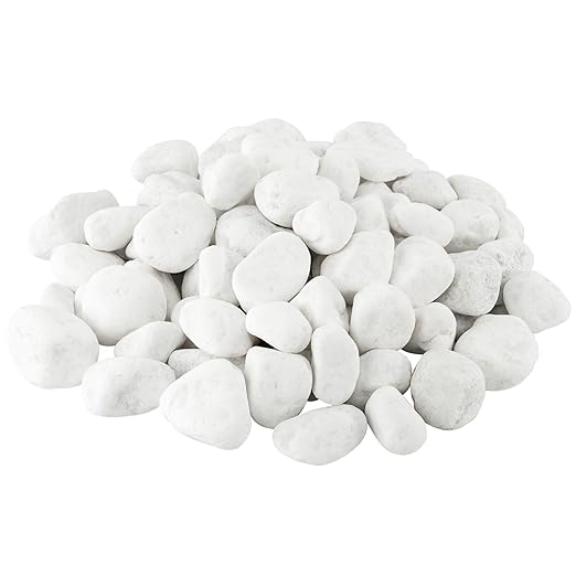 White Rocks for Landscaping, 20 lbs Large River Rocks for Garden, 2-3 Inch Pebbles for Indoor Plants, Decorative White Stones Ideal for Fish Tank, Vases