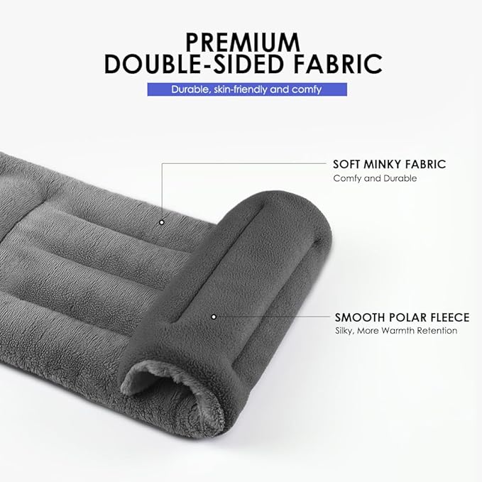 Microwave Heating Pad for Pain Relief, 8 x 18 Microwavable Moist Heat Pads for Neck, Shoulder, Back, Knee, Period Cramps, Rice Heat Pack Hot & Cold Compress Reusable & Portable, Grey