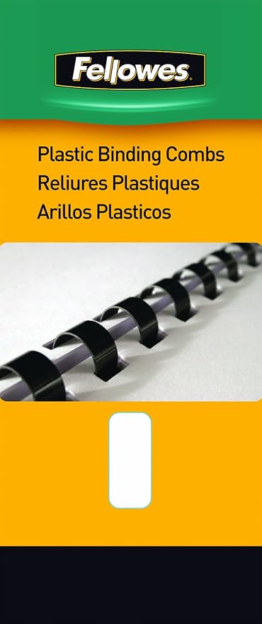 Fellowes Plastic Binding Comb 3/8" Black, 100 Count (Pack of 2)