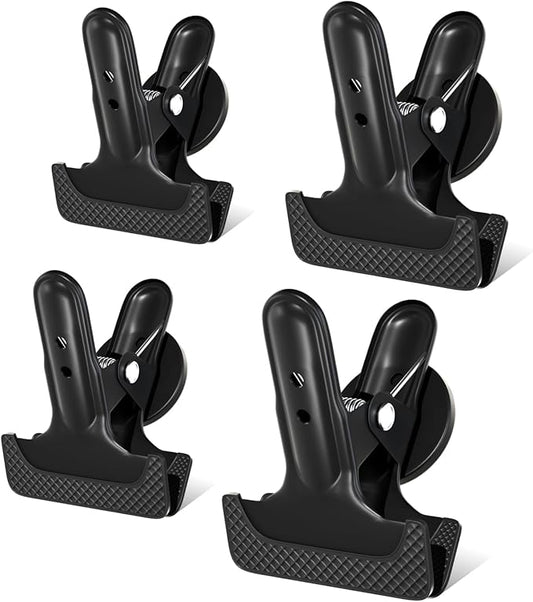 4Pcs Magnetic Clips Heavy Duty with 1.5'' Mouth Opening – Strong Magnet Clips with Anti-Scratch Pads for Tools, Calendars, Clip Magnets for Whiteboard, Notes, Home, Office & Teaching – Alloy Steel
