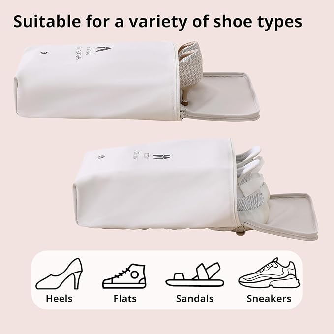 tianzong Shoe Bags for Travel, Water-resistant Shoe Storage Organizer with Zipper for Men and Women (Grey, T400-Beta)