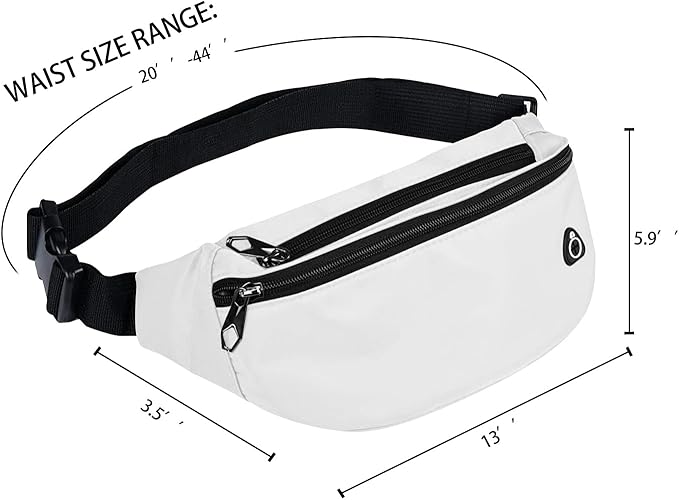 Fanny Packs for Men and Women, Waterproof Sports Waist Pack Bag for Travel Hiking Running Hands-free