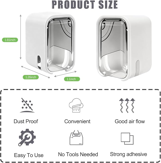 4 Pack Mini Toothbrush Holder Wall Mounted with Cover, Single Slot Toothbrush Storage Organizer for Shower, Compact Toothbrush Holders for Bathroom & Travel, Ideal for Family Tooth Brushes