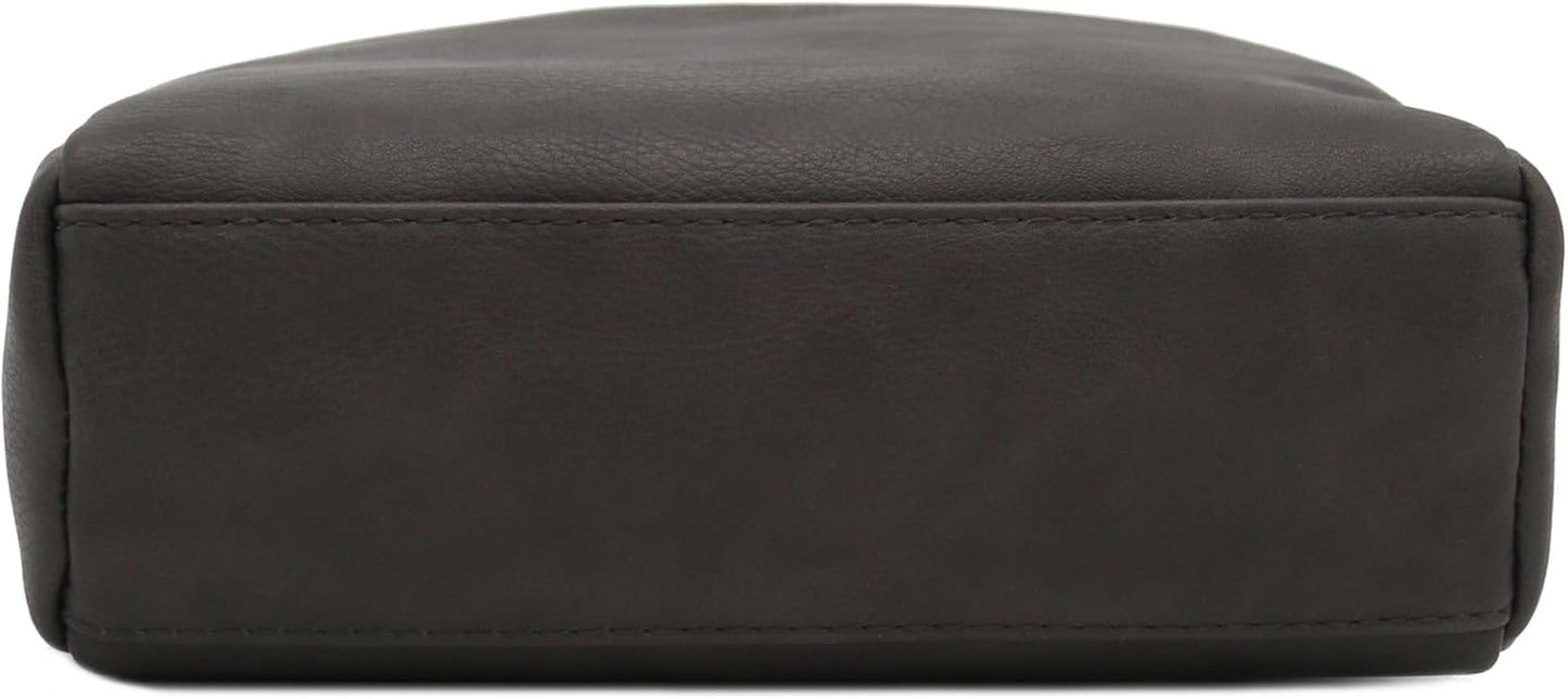 FashionPuzzle Triple Zip Small Crossbody Bag