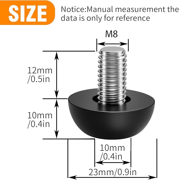 8Pcs M8 Thread Adjustable Leveling Feet Kit, 8mm Stainless Steel Construction with 1.25mm Thread, Outdoor Furniture Leveling Solution