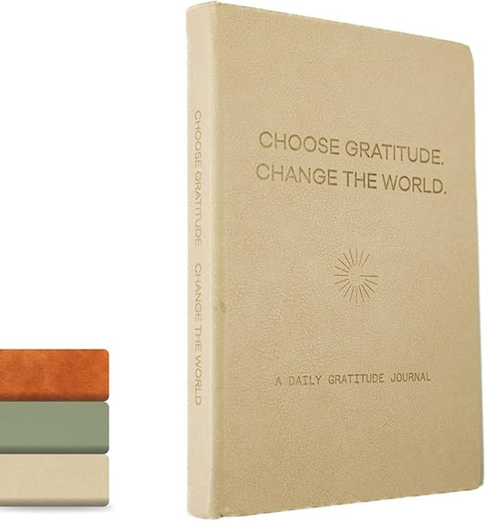 Gratitude Gifted 5-Minute Guided Gratitude Journal – Daily 180 Prompts, Self-Care & Mindfulness, Leather Hardcover, Undated to Foster Happiness, Wellness, Positivity for Men & Women