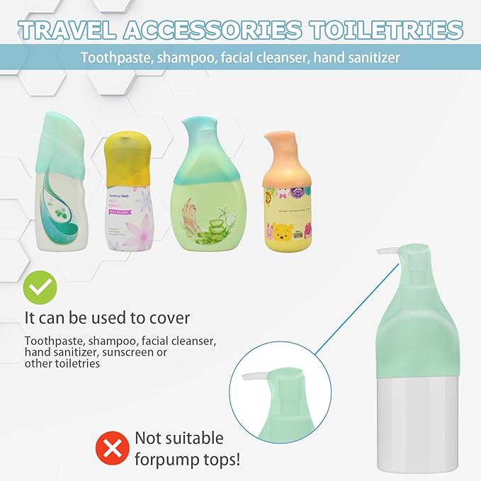 TRANOMOS Silicone Bottle Covers Travel Essentials for Women Men, Beach Vacation Essentials, Travel Size Toiletries Accessories, Cruise Ship Essentials 2026, Must-Haves, Leak-Proofing