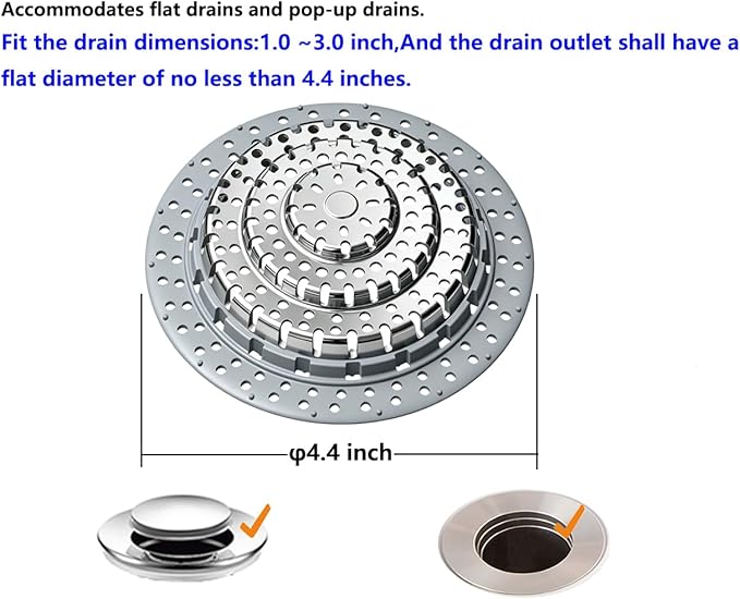 XAJOON Bathtub Drain Hair Catcher，Bathtub Protector Suitable for Bathroom Bathtub, Pop-Up Drains. (Patented Product)