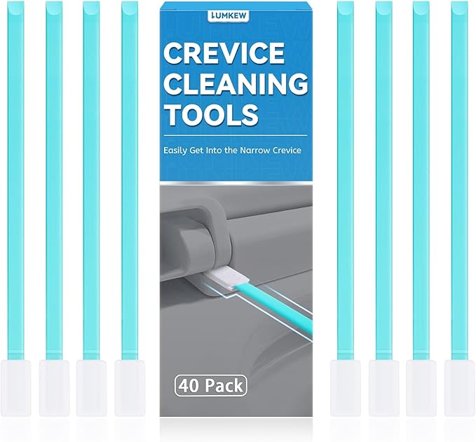 Lumkew 40pcs Crevice Cleaning Brush Tool, Disposable Toilet Brush for Toilet Seat Gaps, Crack and Crevice Cleaner Tools, Blue