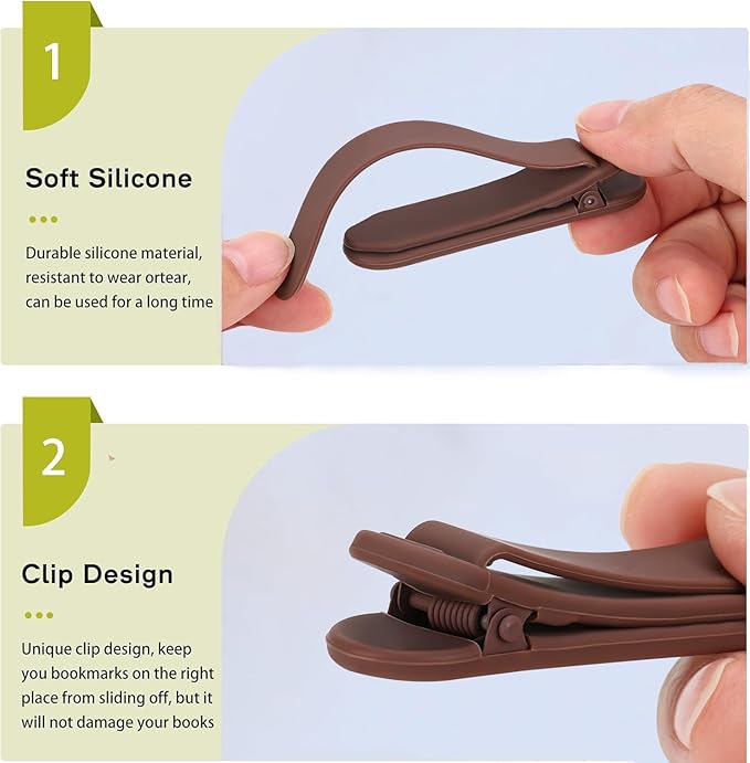 3Pcs Bookmark Book Marks, Silicone Book Marks for Reading Women Men Kids Book Lovers, Automatic Book Mark Smart Book Marker Clip Page Holder Reading Accessories School Supplies Gifts for Students