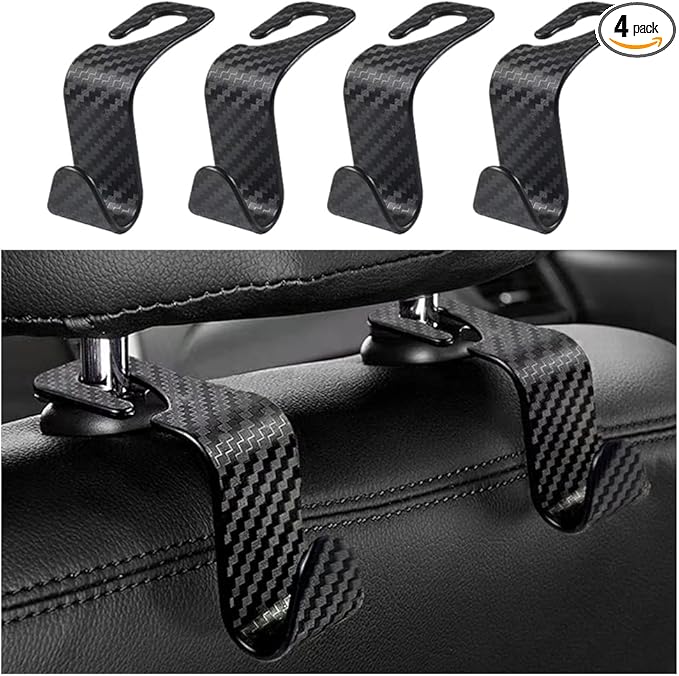 Utility Car Headrest Hidden Hook 33lb(Max) Car Hooks for Purses and Bags,Hat Holder for Truck Seat Hanger Storage Organizer for Coats,Umbrellas,Grocery Bags,Handbags Universal Car Accessories